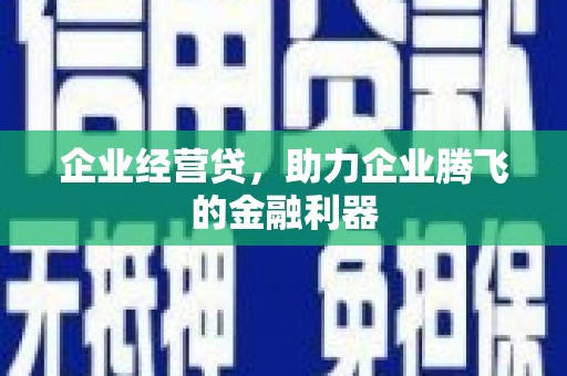 铁山企业经营贷，助力企业腾飞的金融利器