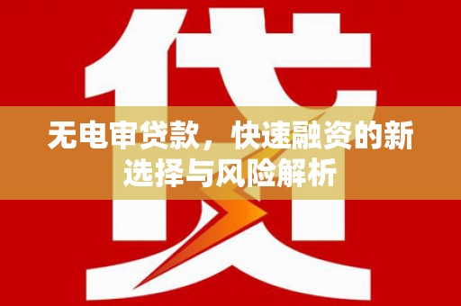 铁山无电审贷款，快速融资的新选择与风险解析