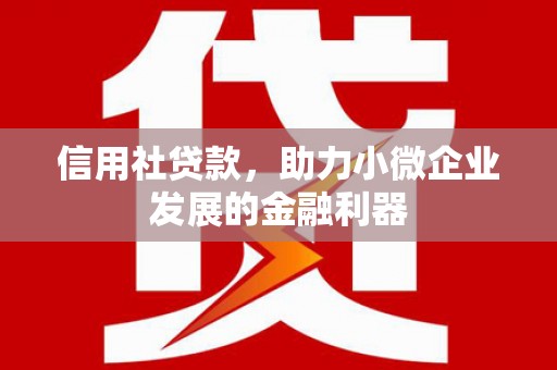 铁山信用社贷款，助力小微企业发展的金融利器